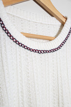 Load image into Gallery viewer, Pull sans manche vintage blanc customisé