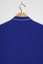 Load image into Gallery viewer, Veste bleue électrique et son col brodé