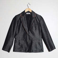 Load image into Gallery viewer, Veste en jean's argentée customisée