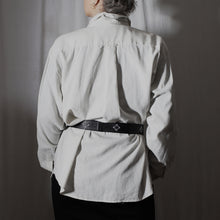 Load image into Gallery viewer, Ceinture en cuire souple noir Sashiko