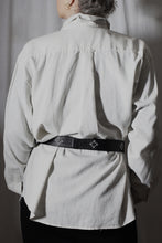Load image into Gallery viewer, Ceinture en cuire souple noir Sashiko