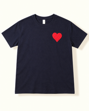 Charger l'image dans la galerie, T-shirt bleu marine Coeur Boro