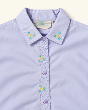Charger l'image dans la galerie, Chemise vintage lavande brodée