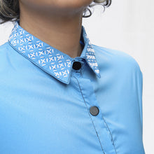 Load image into Gallery viewer, Chemisier bleu Sashiko