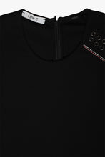 Load image into Gallery viewer, Robe noire IKKS Sashiko