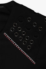 Load image into Gallery viewer, Robe noire IKKS Sashiko
