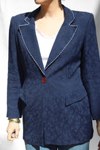 Load image into Gallery viewer, Veste bleue Sashiko