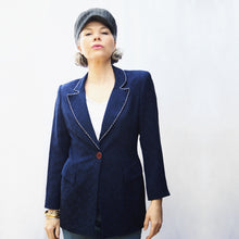 Load image into Gallery viewer, Veste bleue Sashiko