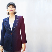 Load image into Gallery viewer, Veste bleue Sashiko