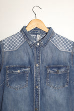 Load image into Gallery viewer, Robe chemise en jeans Sashiko