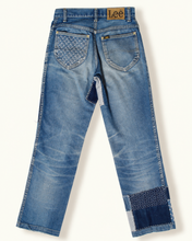 Cargar imagen en el visor de la galería, Jeans vintage Lee Patchwork et Sashiko