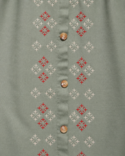 Charger l'image dans la galerie, Jupe en lin vert amande sashiko