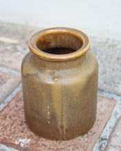 Cargar imagen en el visor de la galería, Vase vintage en céramique émaillée – brun &amp; ocre