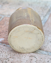 Cargar imagen en el visor de la galería, Vase vintage en céramique émaillée – brun &amp; ocre