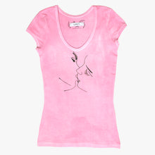 Load image into Gallery viewer, T-shirt upcyclé love me tender love me true / XS - S