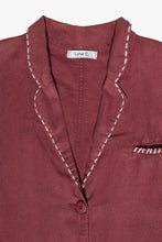 Load image into Gallery viewer, Veste bordeaux upcyclée Sashiko