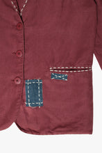 Load image into Gallery viewer, Veste bordeaux upcyclée Sashiko
