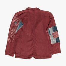 Load image into Gallery viewer, Veste bordeaux upcyclée Sashiko