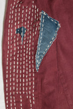 Load image into Gallery viewer, Veste bordeaux upcyclée Sashiko
