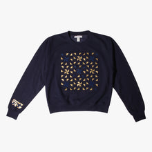 Load image into Gallery viewer, Sweat bleu graphisme or et bleu