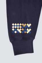 Load image into Gallery viewer, Sweat bleu graphisme or et bleu