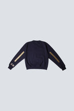 Load image into Gallery viewer, Sweat bleu graphisme or et bleu