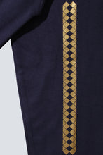 Load image into Gallery viewer, Sweat bleu graphisme or et bleu