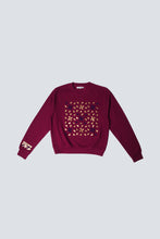 Load image into Gallery viewer, Sweat bordeaux avec graphisme or et bleu