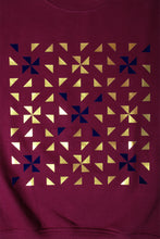 Load image into Gallery viewer, Sweat bordeaux avec graphisme or et bleu