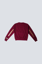 Load image into Gallery viewer, Sweat bordeaux avec graphisme or et bleu
