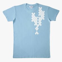 Load image into Gallery viewer, T-shirt bleu ciel graphique blanc