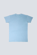 Load image into Gallery viewer, T-shirt bleu ciel graphique blanc