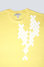 Load image into Gallery viewer, T-shirt gris jaune pâle graphique flex blanc