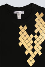 Load image into Gallery viewer, T-shirt noir graphique or brillant